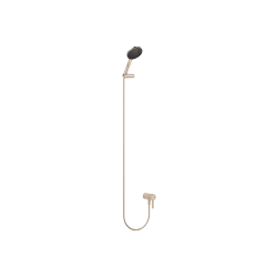 Concealed single-lever mixer with integrated shower connection with hand shower set - Brushed Champagne (22kt Gold) - Set containing 2 articles