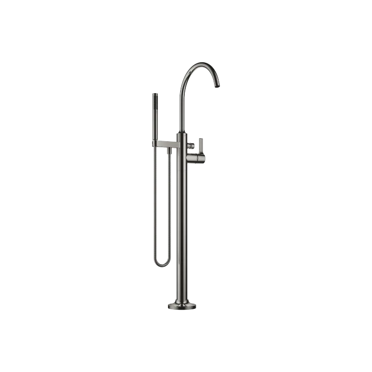 VAIA Miscelatore monocomando vasca con tubo verticale per montaggio indipendente con doccetta e flessibile - Dark Chrome - 25 863 809-19