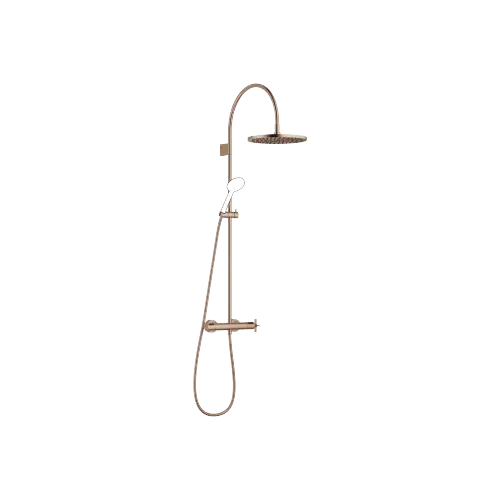VAIA Showerpipe with shower thermostat without hand shower 300 mm - Brushed Bronze (PVD) - 34 465 809-42