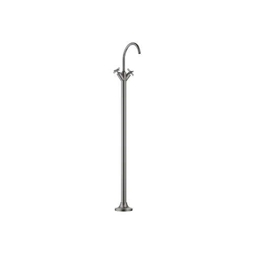 VAIA Single-hole basin mixer with stand pipe without pop-up waste - Brushed Dark Platinum - 22 585 809-99