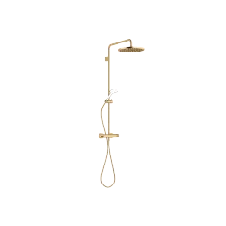 Showerpipe with shower thermostat without hand shower - Brushed Durabrass (23kt Gold) - 34 460 979-28 0050