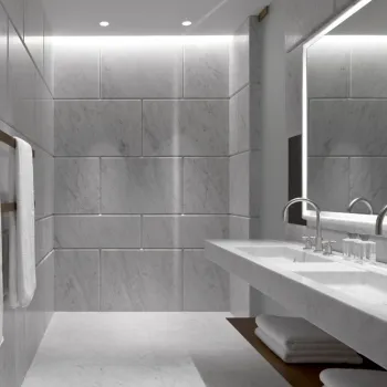 Cafe Royal hotel - Carrara Marble Bathroom1