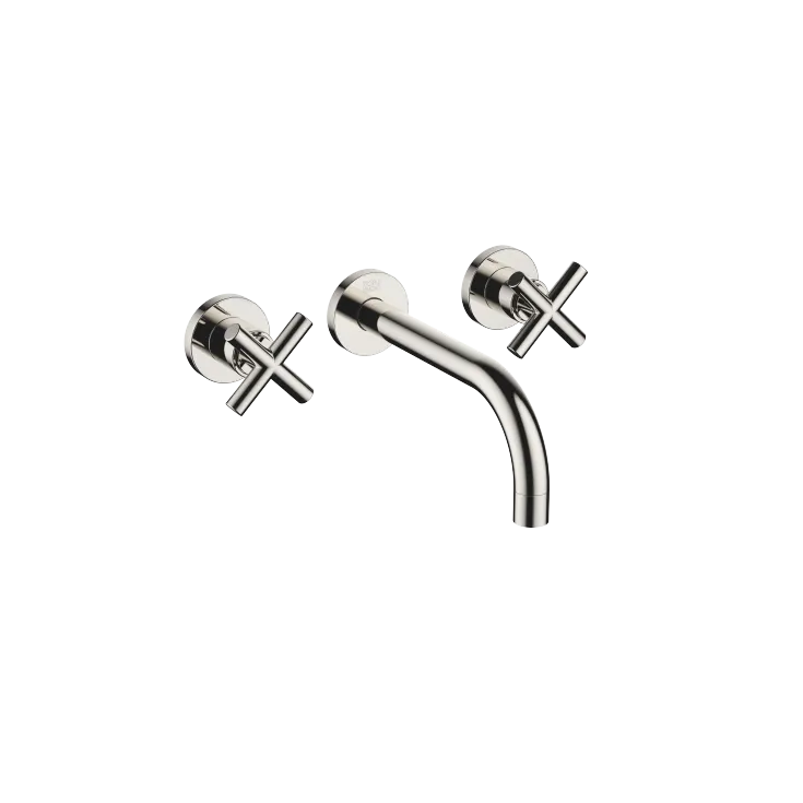 TARA Wall-mounted basin mixer without pop-up waste - Platinum - 36 712 892-08