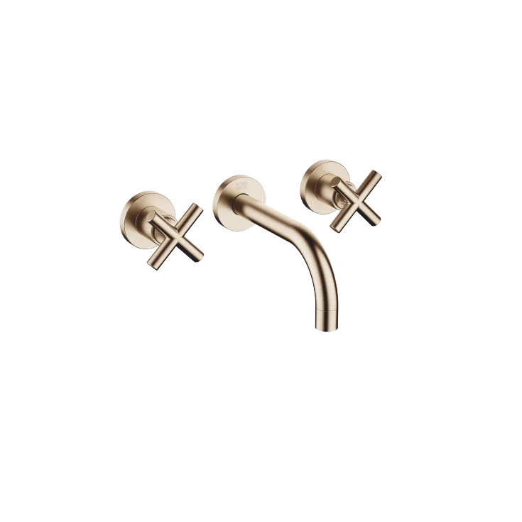 TARA Robinetterie murale pour lavabo sans garniture d’écoulement - Champagne brossé (Or 22cts) - 36 707 892-46 0010