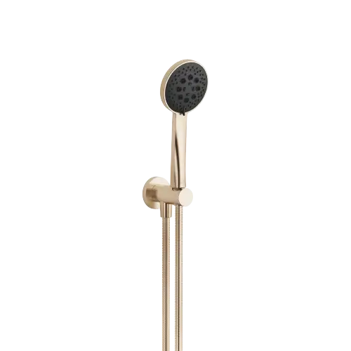 Hand shower set with integrated wall bracket - Brushed Light Gold (PVD) - 27 813 660-27 0010