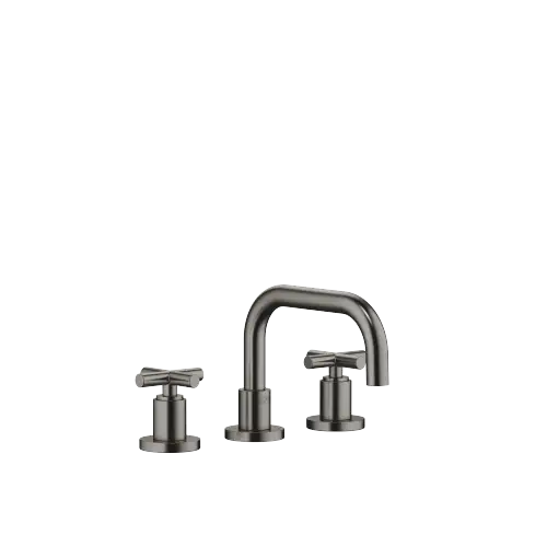 TARA Three-hole basin mixer with pop-up waste - Brushed Dark Platinum - 20 705 892-99