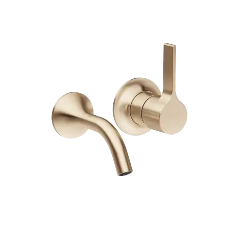 VAIA Wall-mounted single-lever basin mixer without pop-up waste - Brushed Champagne (22kt Gold) - 36 867 809-46
