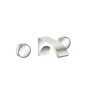 CYO Wall-mounted basin mixer without pop-up waste - Platinum / Brushed Platinum - Set containing 2 articles