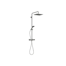 SYMETRICS Showerpipe con termostato de ducha - Dark Platinum cepillado - Set que contiene 2 artículos