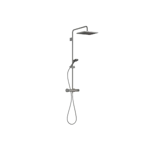 SYMETRICS Showerpipe with shower thermostat - Brushed Dark Platinum - Set containing 2 articles