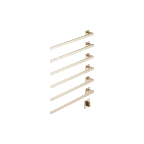 Towel warmer , 6-fold , projection left , with control element - Brushed Champagne (22kt Gold) - Set containing 2 articles