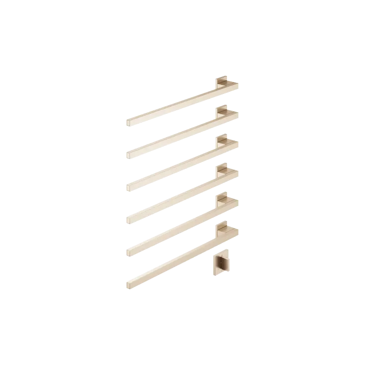 Handtuchwärmer , 6-fach , Ausladung links , mit Bedienelement - Champagne gebürstet (22kt Gold) - Set aus 2 Artikeln