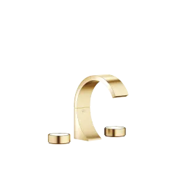 CYO Waschtisch-Dreilochbatterie mit Ablaufgarnitur ohne Designelement - Messing / Messing gebürstet (23kt Gold) - 20 710 811-38