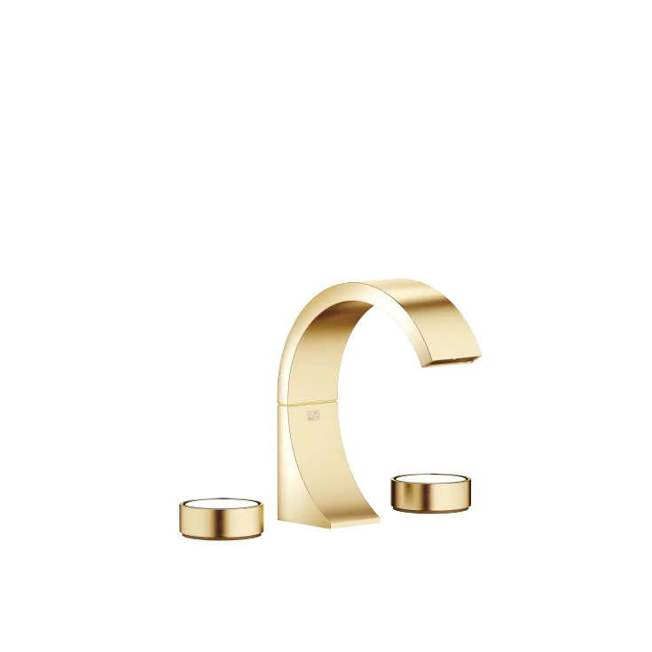 CYO Waschtisch-Dreilochbatterie mit Ablaufgarnitur ohne Designelement - Messing / Messing gebürstet (23kt Gold) - 20 710 811-38