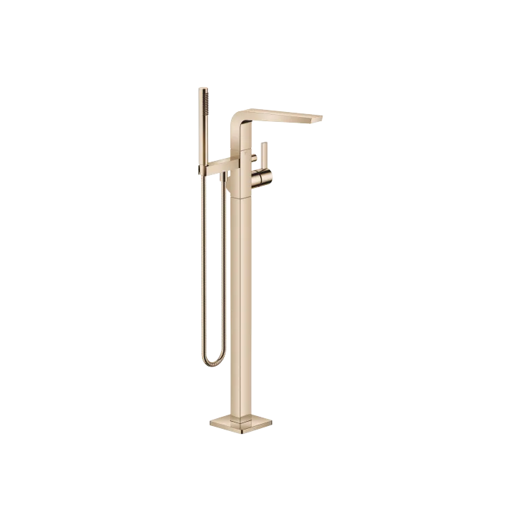 CL.1 Single-lever bath mixer with stand pipe for free-standing assembly with hand shower set - Champagne (22kt Gold) - 25 863 705-47
