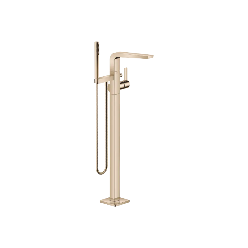 CL.1 Single-lever bath mixer with stand pipe for free-standing assembly with hand shower set - Champagne (22kt Gold) - 25 863 705-47