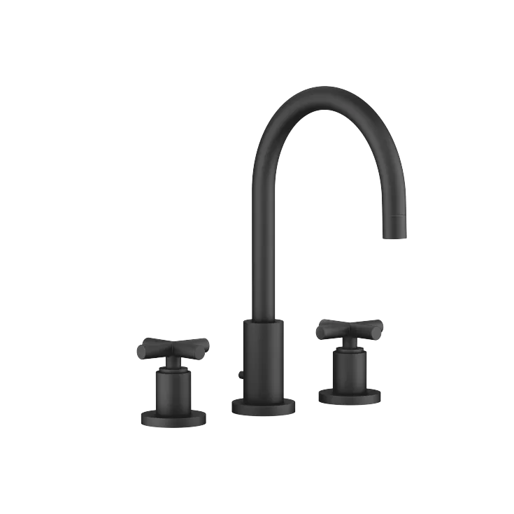 TARA Three-hole basin mixer with pop-up waste - Matte Black - 20 713 892-33