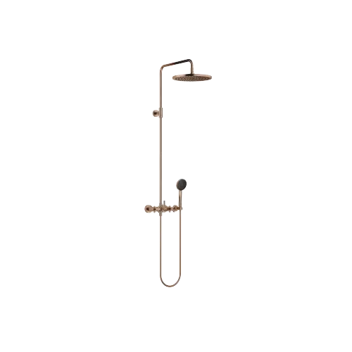 TARA Showerpipe application with shower mixer 11-3/4" - Brushed Bronze (PVD) - Set containing 2 articles