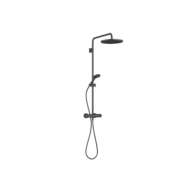 EDITION PRO Showerpipe with shower thermostat - Matte Black - Set containing 2 articles