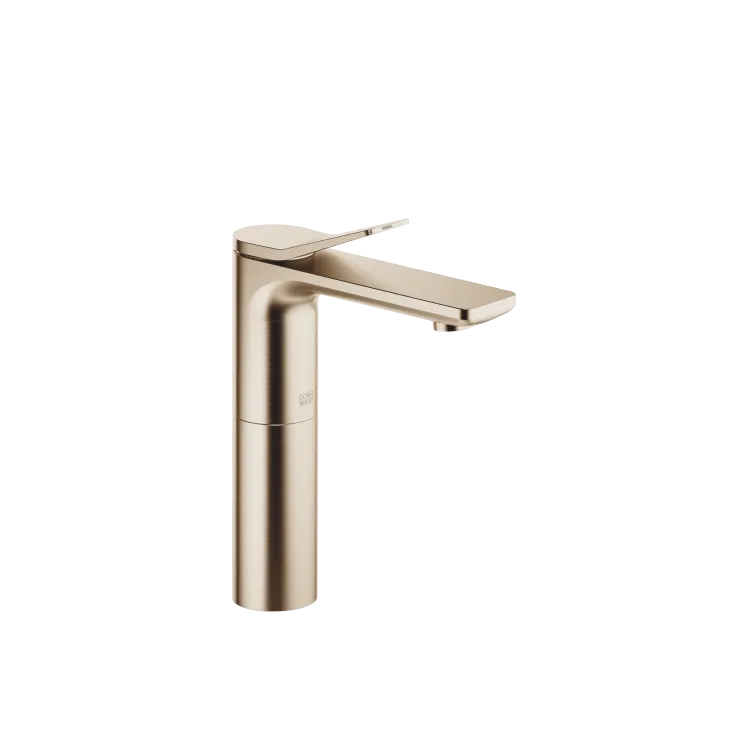 LISSÉ Single-lever basin mixer with raised base without pop-up waste - Brushed Light Gold - 33 526 845-27