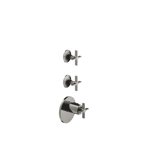 VAIA xTOOL Thermostat module with 2 valves - Dark Chrome - Set containing 3 articles