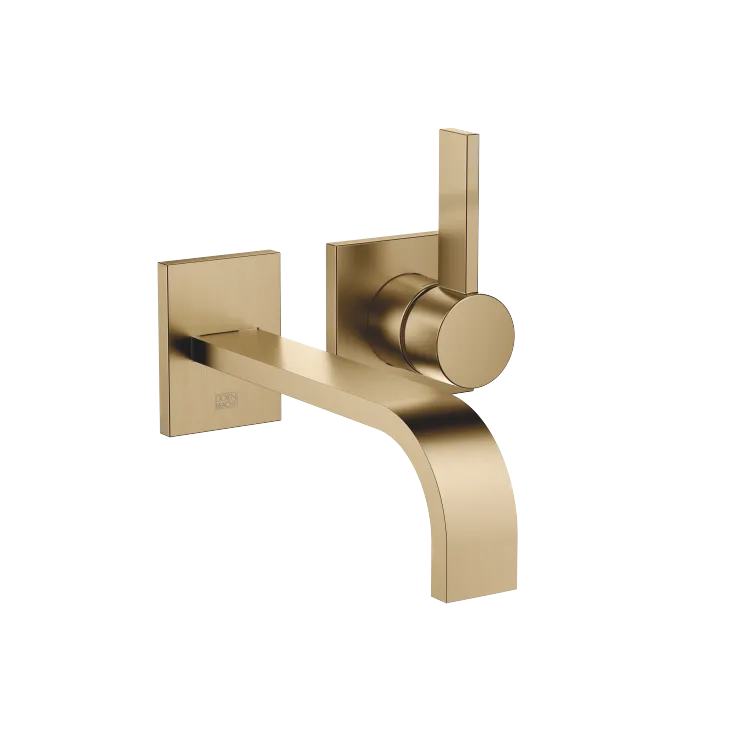 MEM Wall-mounted single-lever basin mixer without pop-up waste - Brushed Dark Brass - 36 861 782-39