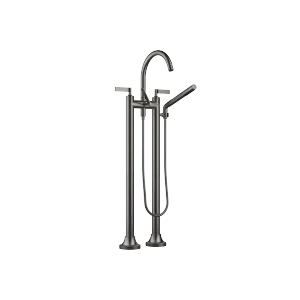 VAIA Two-hole bath mixer for free-standing assembly with hand shower set - Brushed Dark Platinum - 25 943 819-99