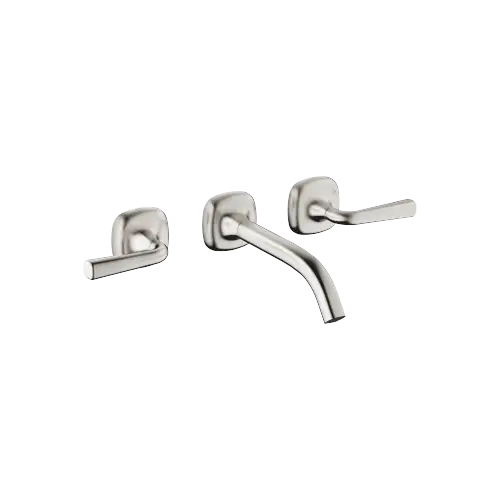 COYA Robinetterie murale pour lavabo sans garniture d’écoulement - Platine brossé - 36 712 414-06