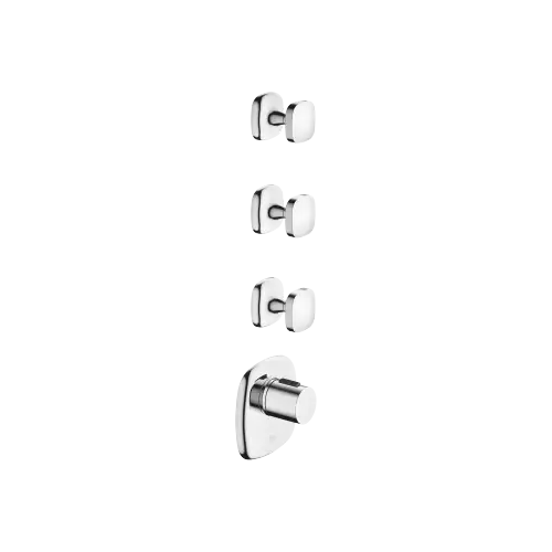 COYA xTOOL Thermostatmodul mit 3 Ventilen - Chrom - Set aus 4 Artikeln