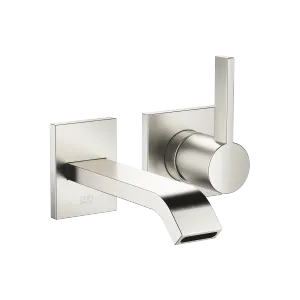 IMO Wall-mounted single-lever basin mixer without pop-up waste - Brushed Platinum - 36 861 670-06