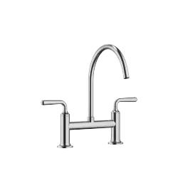 VAIA Zweiloch-Brückenbatterie für Spül-/ Profibrause - Chrom gebürstet (Edelstahl-Look) - 19 815 809-93