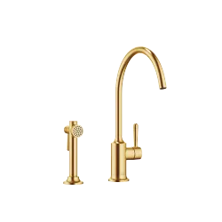 VAIA Single-lever mixer with rinsing spray set - Brushed Durabrass (23kt Gold) - Set containing 2 articles