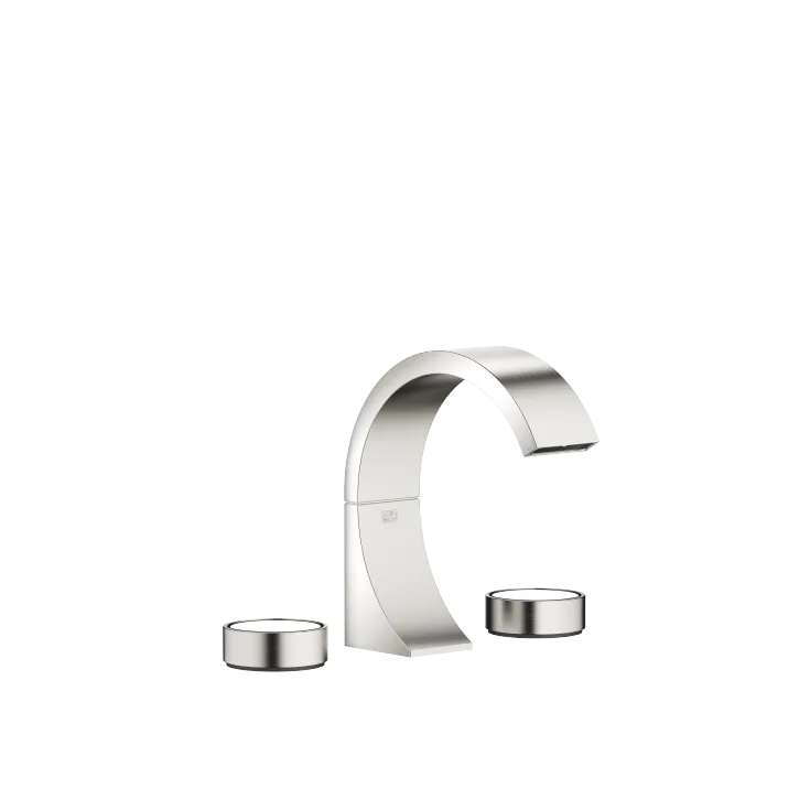 CYO Waschtisch-Dreilochbatterie mit Ablaufgarnitur ohne Designelement - Platin / Platin gebürstet - 20 710 811-36