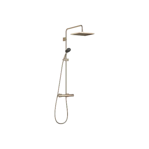 Showerpipe-Anwendung mit Brause-Thermostat 300 x 240 mm - Champagne (22kt Gold) - Set aus 2 Artikeln