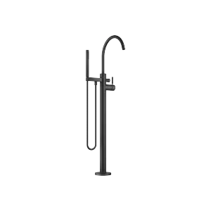 Single-lever bath mixer with stand pipe for free-standing assembly with hand shower set - Matte Black - 25 863 661-33