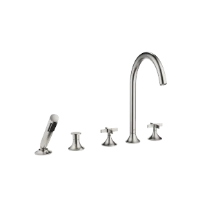 VAIA Five-hole bath mixer for deck mounting with diverter - Brushed Platinum - 27 522 809-06 0050