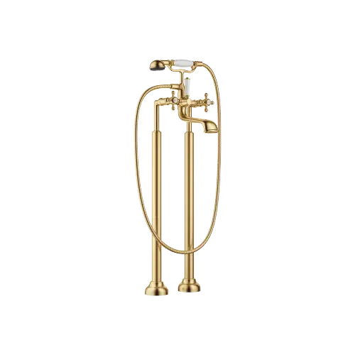 MADISON Two-hole tub mixer for freestanding installation with hand shower set - Brushed Durabrass (23kt Gold) - 25 943 360-28