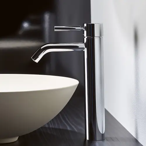META Mitigeur monocommande de lavabo avec pied surélevé sans garniture d’écoulement - Light Gold brossé (PVD) - 33 539 660-27