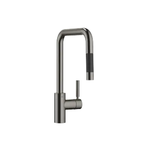 META SQUARE Single-lever mixer Pull-down with spray function - Brushed Dark Platinum - 33 870 861-99