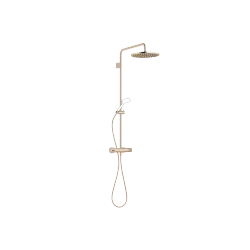 Showerpipe with shower thermostat without hand shower - Brushed Champagne (22kt Gold) - 34 460 979-46