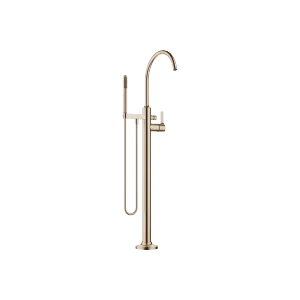 VAIA Single-lever bath mixer with stand pipe for free-standing assembly with hand shower set - Brushed Champagne (22kt Gold) - 25 863 809-46