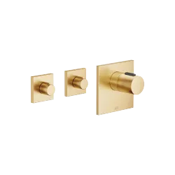 IMO xTOOL Thermostatmodul mit 2 Ventilen - Messing gebürstet (23kt Gold) - Set aus 3 Artikeln