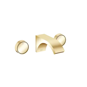 CYO Wall-mounted basin mixer without pop-up waste - Durabrass / Brushed Durabrass (23kt Gold) - Set containing 2 articles