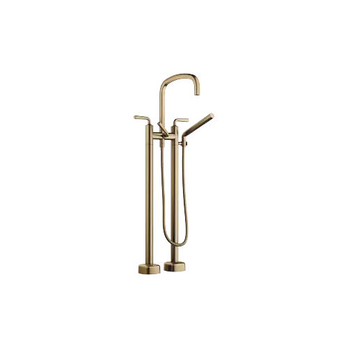 COYA Two-hole bath mixer for free-standing assembly with hand shower set - Brushed Dark Brass (PVD) - 25 943 414-39