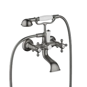 MADISON Bath mixer for wall mounting with hand shower set - Brushed Dark Platinum - 25 023 360-99 0010