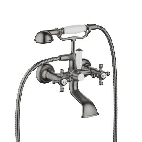 MADISON Tub mixer for wall-mounted installation with hand shower set - Brushed Dark Platinum - 25 023 360-99 0010