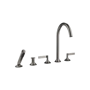 VAIA Five-hole bath mixer for deck mounting with diverter - Brushed Dark Platinum - 27 522 819-99