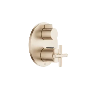 TARA Thermostat à encastrer avec réglage de débit et robinet d'arrêt intégré - Champagne brossé (Or 22cts) - 36 425 892-46