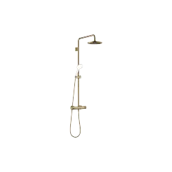 Showerpipe with shower thermostat without hand shower - Brushed Dark Brass (PVD) - 34 459 979-39 0050