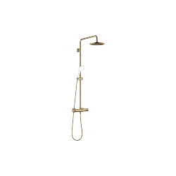 Showerpipe with shower thermostat without hand shower - Brushed Dark Brass - 34 459 979-39 0050